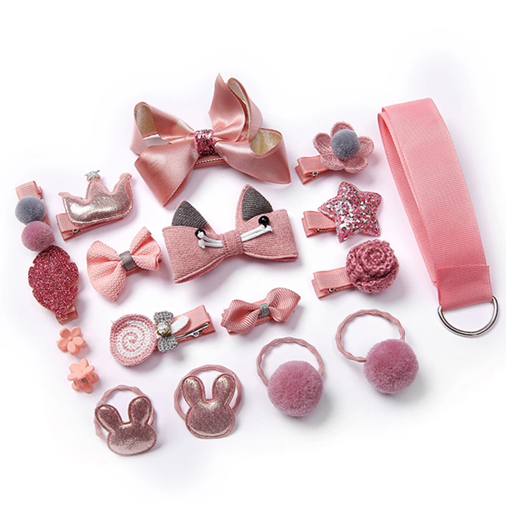 18 шт. набор головных уборов Детские эластичные зажимы для волос с бантом Корона