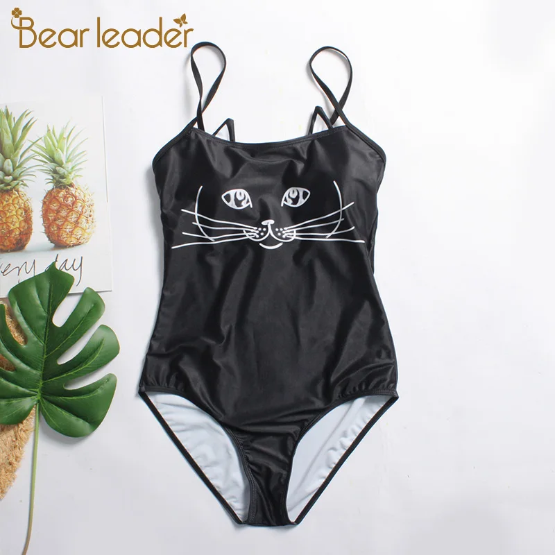Bear Leader, женское сексуальное бикини, для девочек, с котом, семейный купальник, детский купальник, для мамы и дочки, Пляжное бикини, детские купальные костюмы