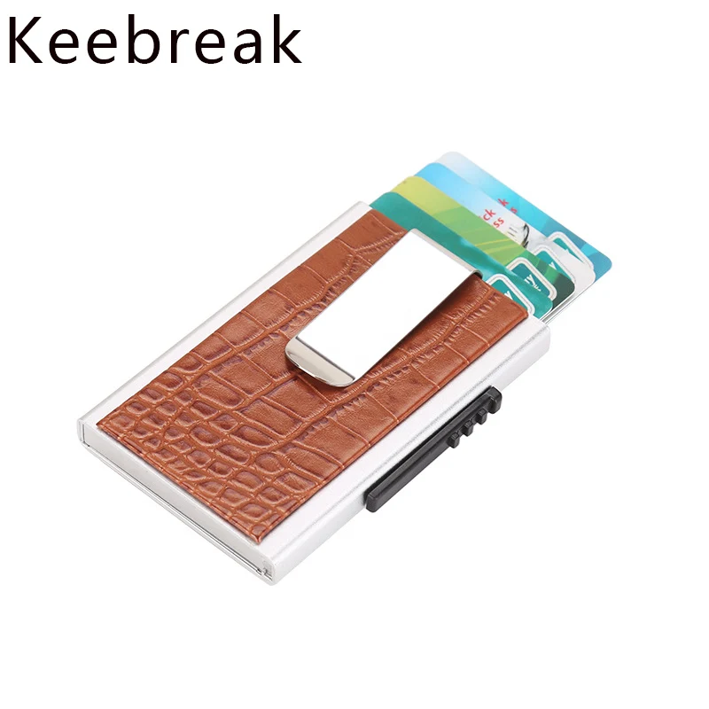 KEEBREAK Анти RFID blockking держатель для карт металлический кошелек минималистичный