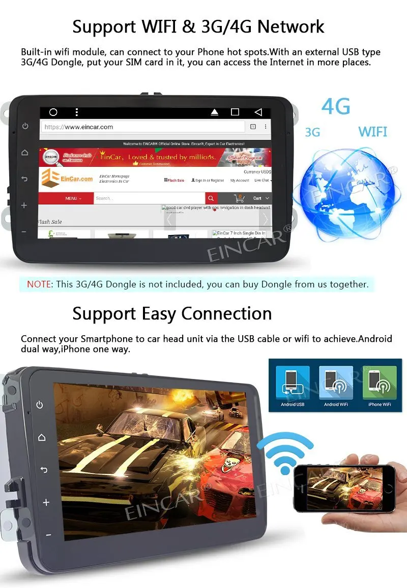 3G Dongle как подарок для VW 8 дюймов indash dvd плеер автомобиля GPS навигации стерео Радио