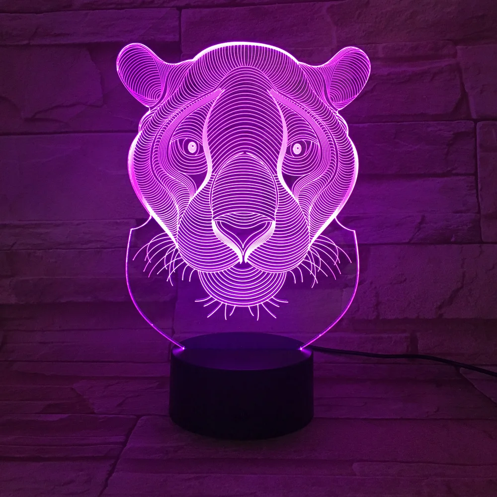 Детская лампа 3D Лев ночник цвета 3D luminaria Креативный светодиодный Блеск Акриловые подарки для детей декор для помещений прикроватная лампа