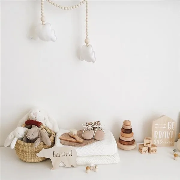 Настенная подвесная Звездная ткань фиолетовая деревянная бусина плюшевая