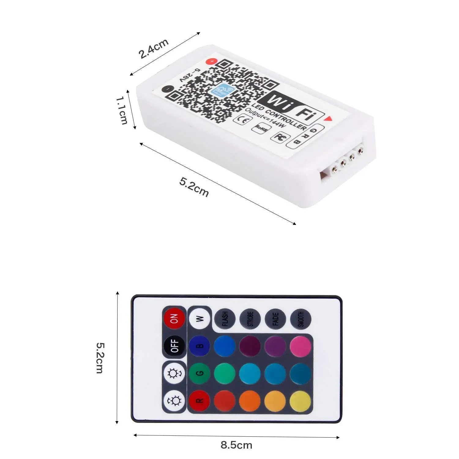 

Top WiFi RGB Controller for LED Light Strips, Working with Smartphone Alexa Wireless Remote Control 16 Million Color Lighting