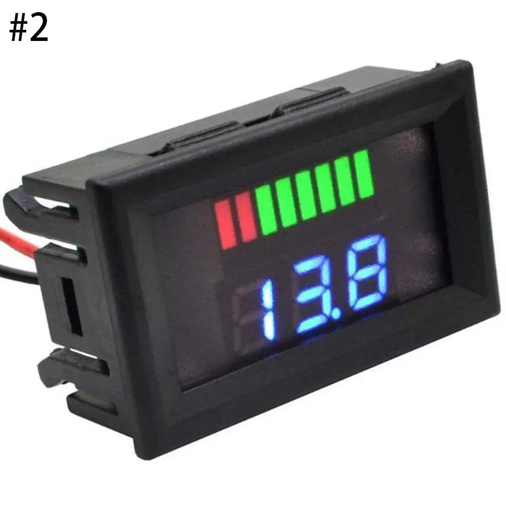 Blue 12 V-60 V светодиодный цифровой Дисплей вольтметр Напряжение метр Батарея датчик Универсальный Ампер Dual Напряжение ток для автомобиля инструмент - Цвет: Blue
