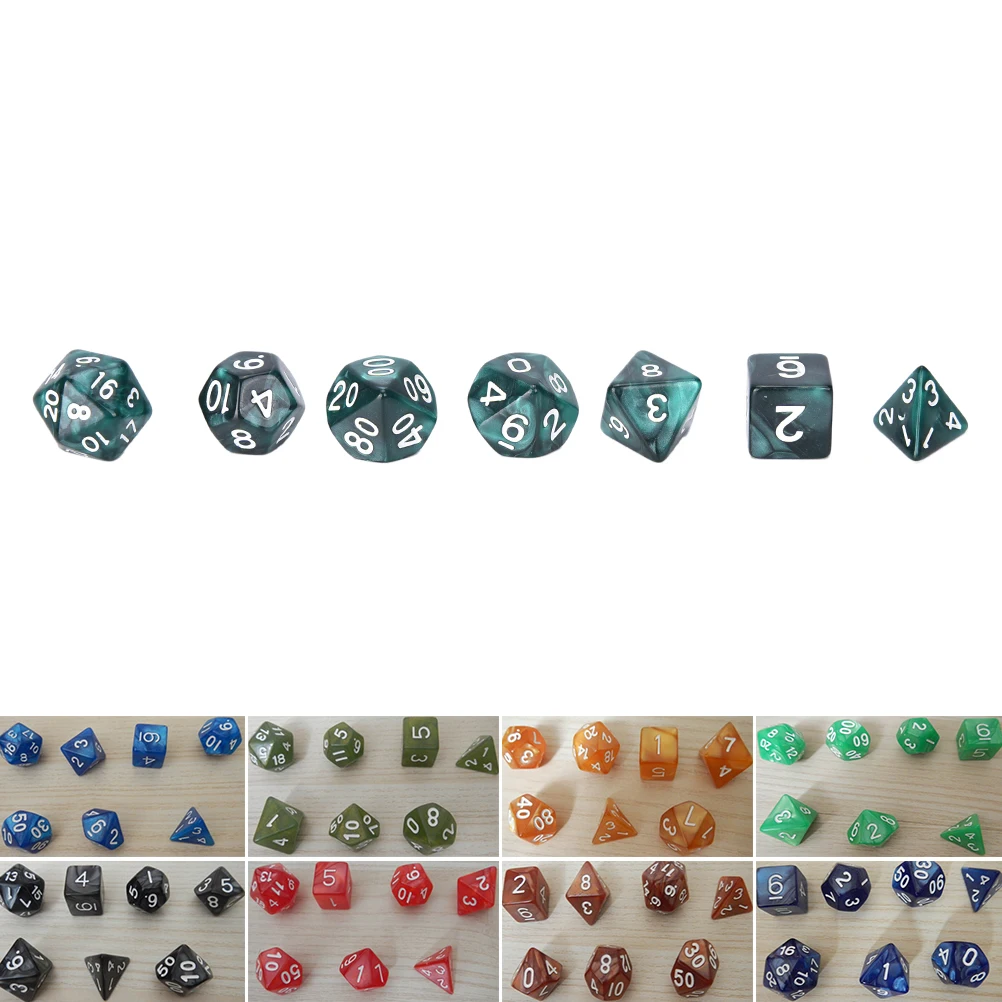 

HOT Hot Sell 7 X Dices DND D&D Games Set D10 Multi-Sided Gem Dice Die For Game