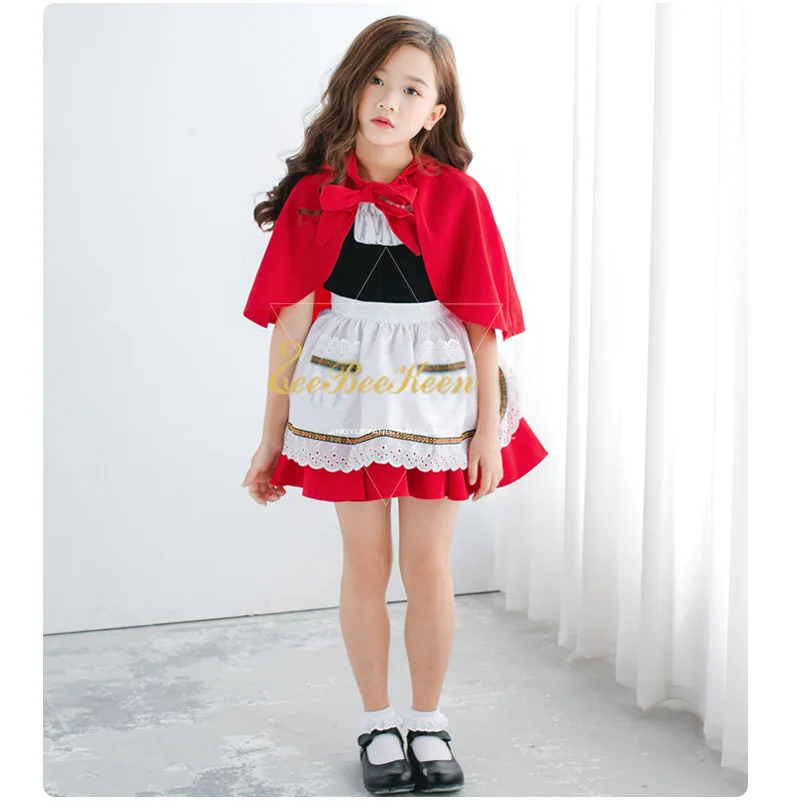 Подарок на Новый год праздничная одежда плащ для детей красное платье с