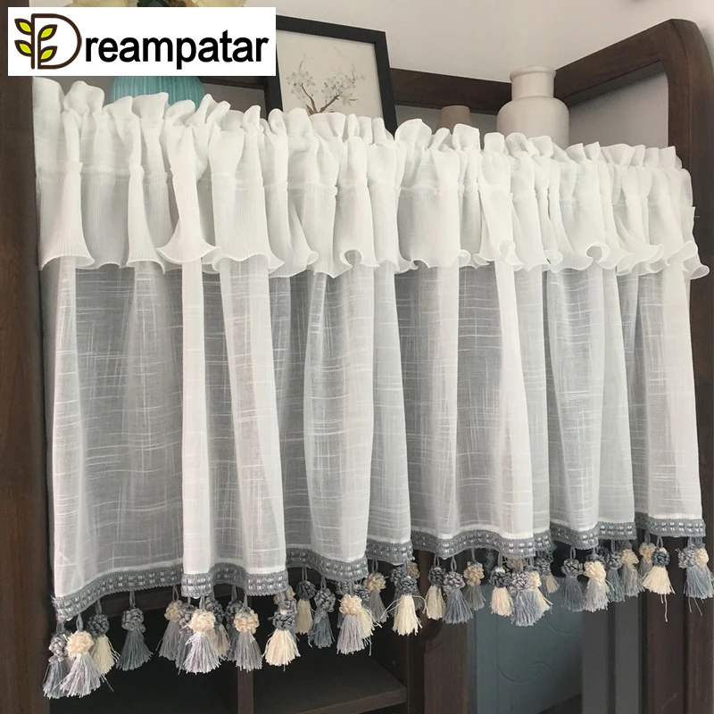 Европейская романтическая кантри Тюль кухонные шторы модная спальня гостиная