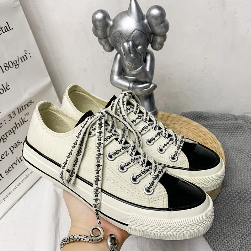 INS/Женская парусиновая обувь в стиле ретро Низкие парусиновые туфли Корейском