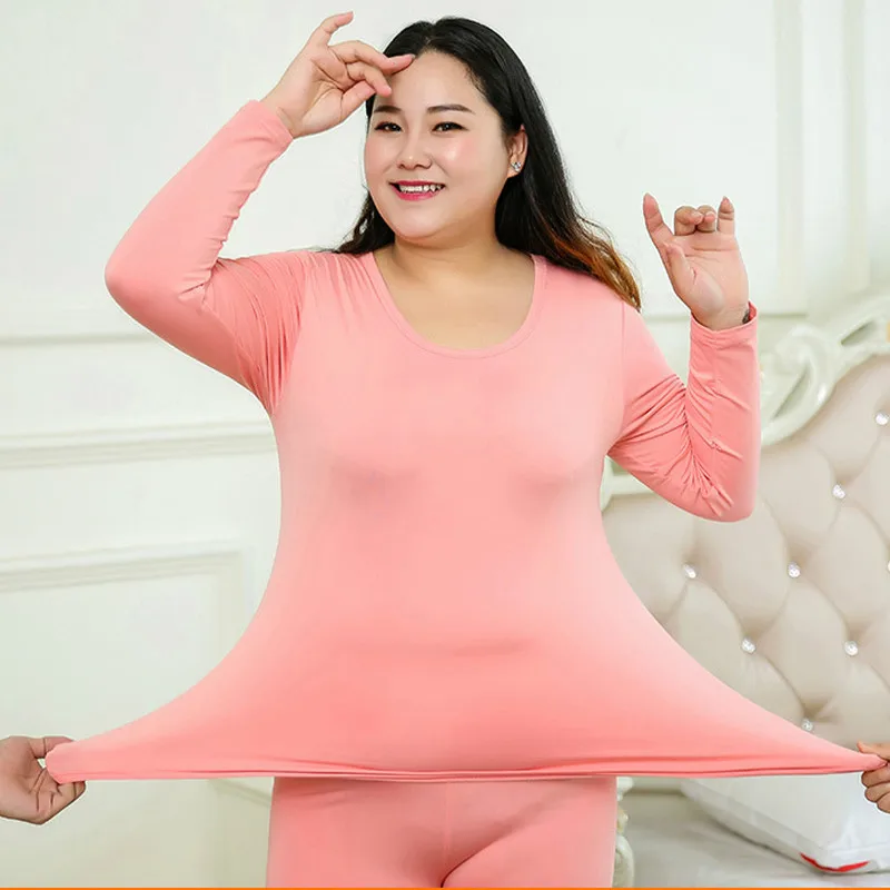Термобелье размера плюс XL-6XL, женские подштанники, зимняя термо Одежда для девочек, Дамская пижама, термос, набор, стройнящий женский