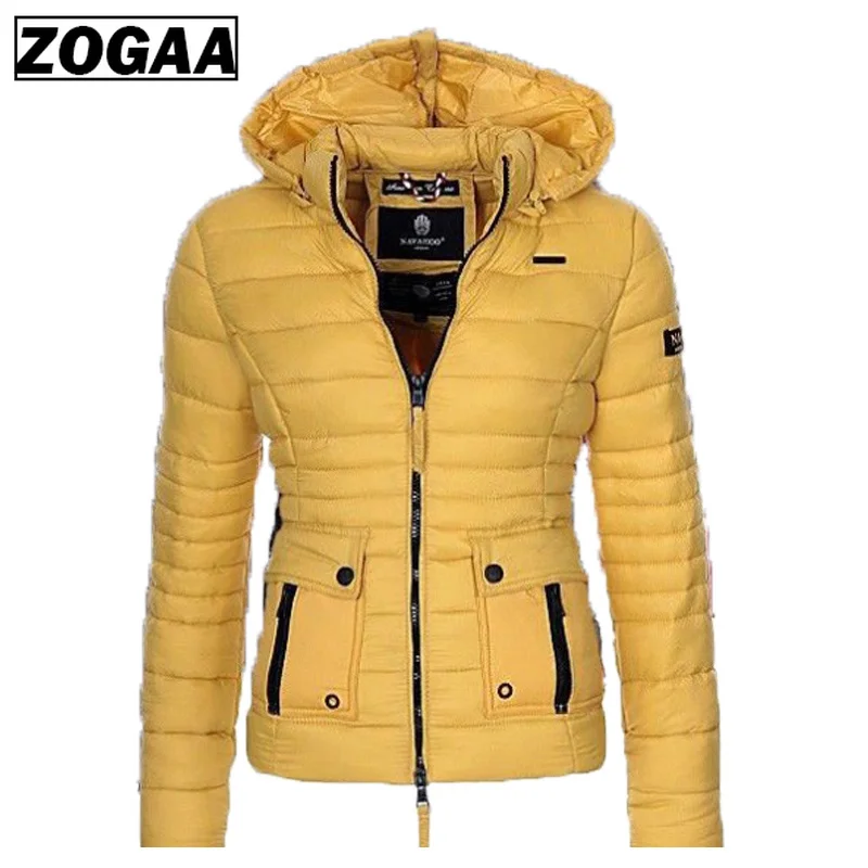 ZOGAA S 3XL женские хлопковые парки пальто пуховик Женская Модная приталенная