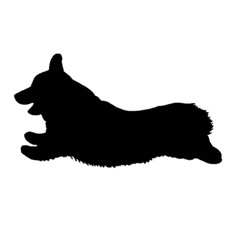 TGS 15CM * 8 1 CM Corgi Dog Sprinting Виниловая наклейка на автомобиль черная/Серебристая
