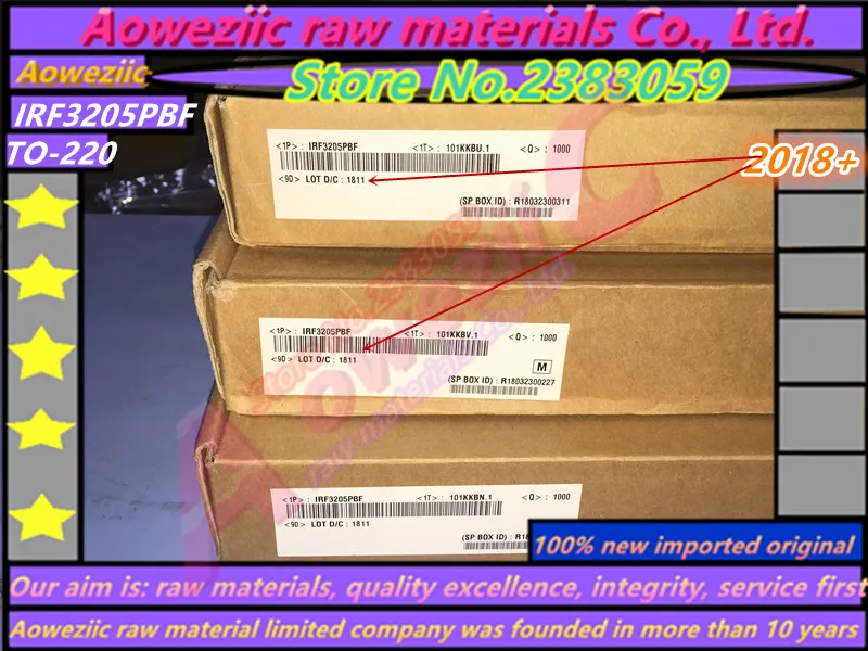 Aoweziic+ 10 шт. новые импортные оригинальные IRF3205 IRF3205PBF до-220 инверторы, такие как 55 в 110A 200 Вт