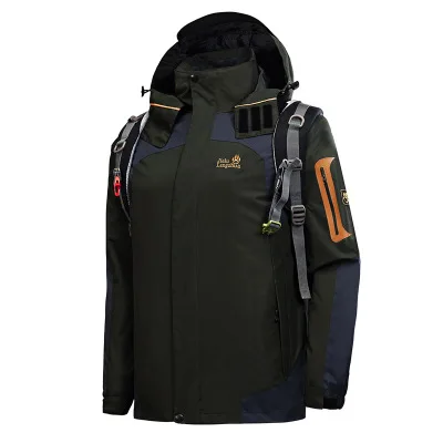 Men Army green Брендовая водонепроницаемая куртка для улицы, комплект из двух предметов, зимние Утепленные спортивные куртки для сноуборда, альпинизма, треккинга для мужчин и женщин - Цвет: Men Army green