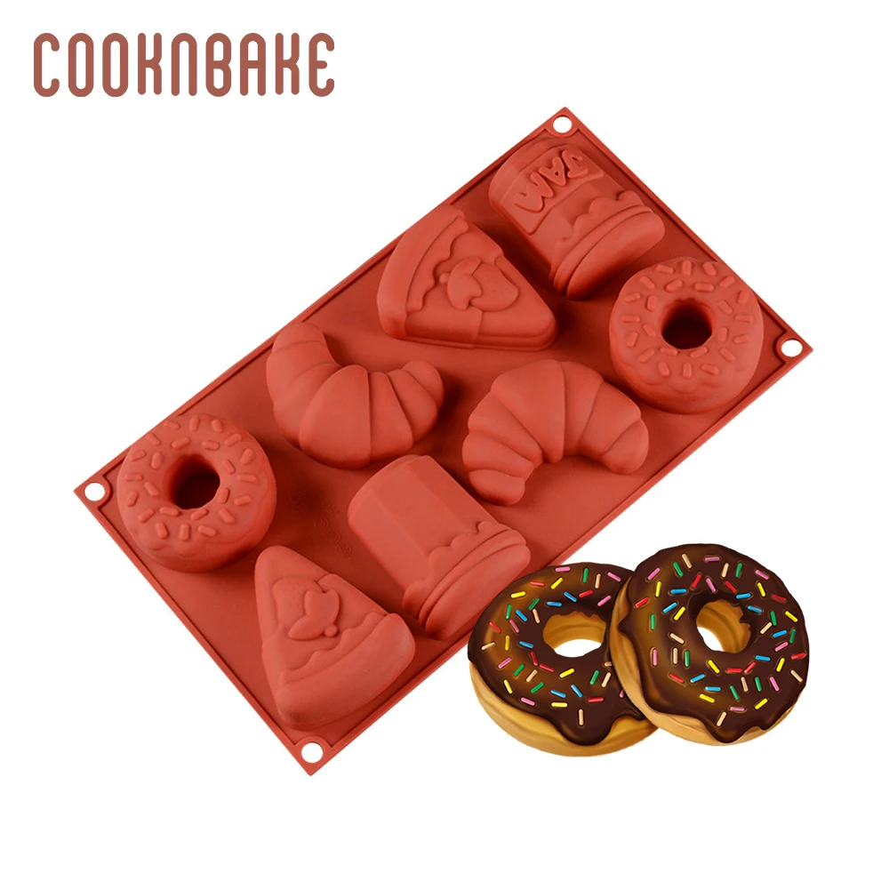 COOKNBAKE силиконовые формы для пирожное пончик оборудование для выпечки круглая конфета шоколада хлеб diy торт декоративное мыло инструмент для льда 8 отверстий