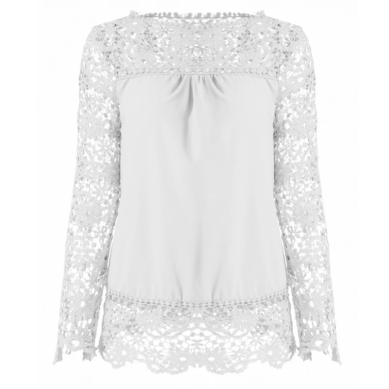 FUNOC шифоновая блузка рубашки с длинным рукавом женские топы blusas mujer повседневные