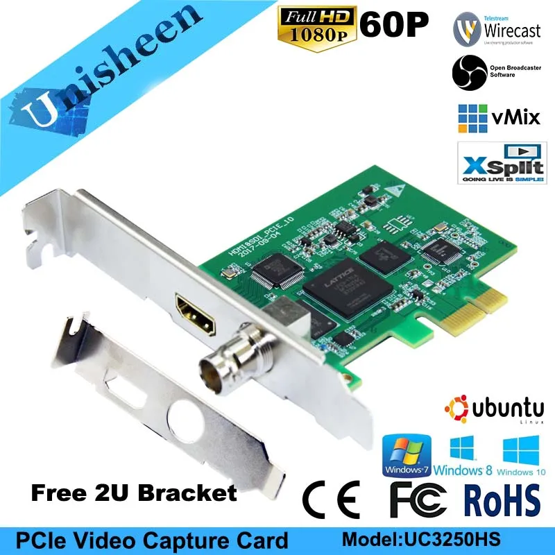 Карта видеозахвата PCIe 60FPS HDMI SDI видеозапись карта игра потоковая прямая трансляция 1080P VMix беспроводной OBS Xsplit