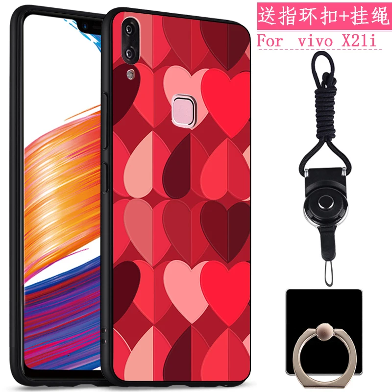 2 шт. для vivo x21i случае Чехлы милый кот чехол Ретро Мультфильм Телефон x21 я shell |