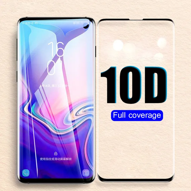 10D полное изогнутое закаленное стекло для samsung S10 S9 S8 plus S6 S7 Edge A9 2018 S10e lite Защита