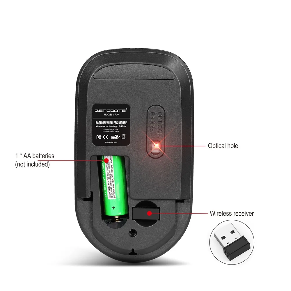 FELYBY T20 laptop business office mouse 1600DPI wireless mini for computer | Компьютеры и офис