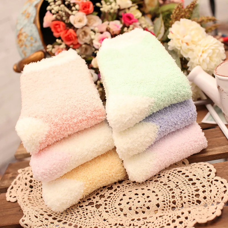 Новинка женские носки милые для сна пола мягкие удобные зимние теплые домашние