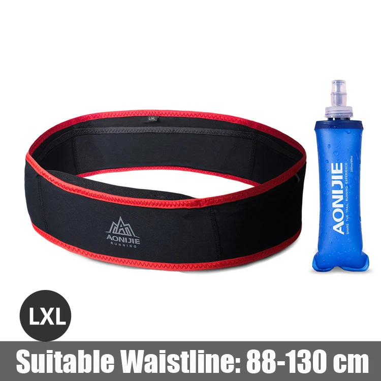 Black Red LXL 250ml AONIJIE для мужчин и женщин тонкий пояс для бега для спорта на открытом воздухе беговые гонки марафон Пешие прогулки фитнес Деньги поясная сумка Мобильная Сумка - Цвет: Black Red LXL 250ml