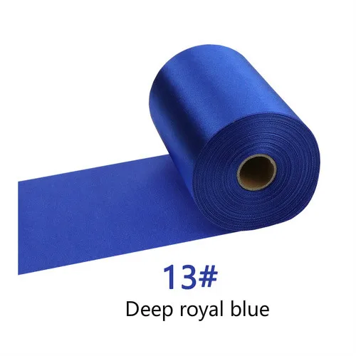 13-Deep royal blue 25 метров/рулон 8 см/10 см/15 см в ширину шампанского атласная лента полиэстер лента для свадебного стула/автомобиля/вечерние украшения Ручное шитье DIY - Цвет: 13-Deep royal blue