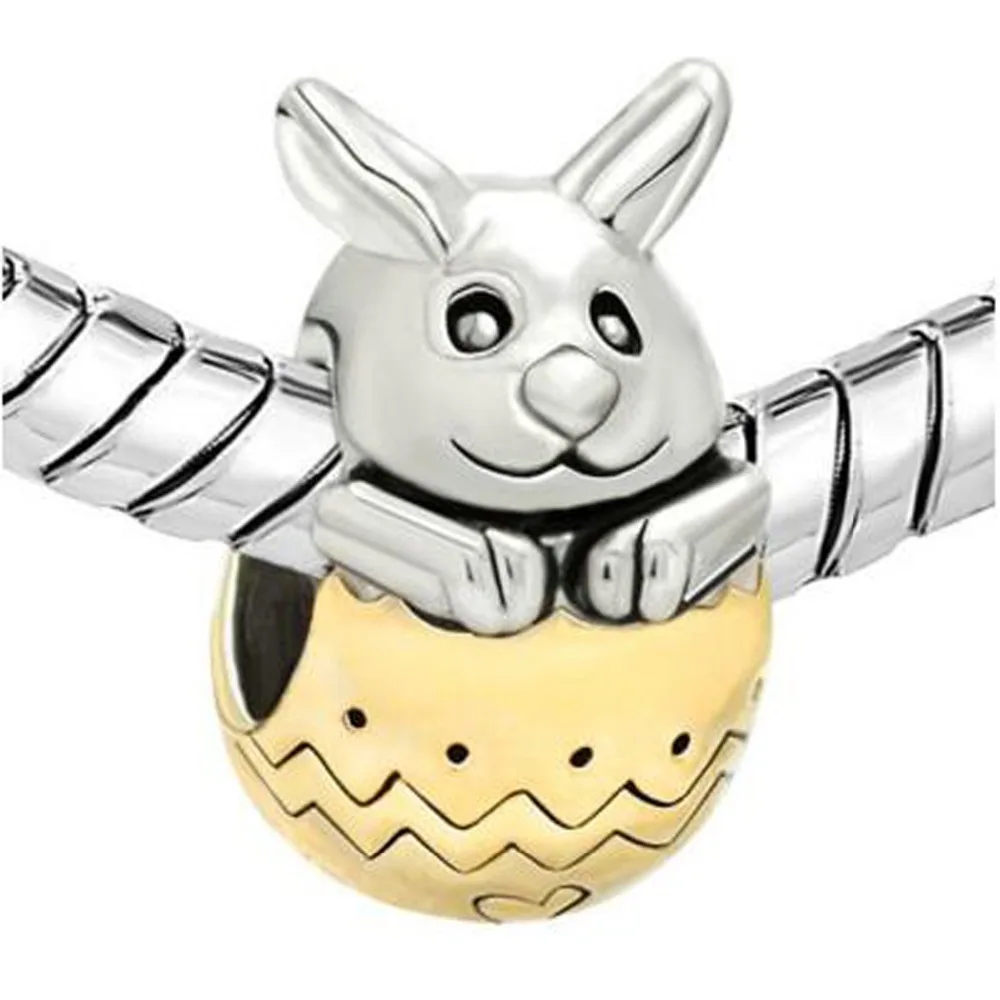 Слайд шарм оптом Бесплатная доставка позолоченный Тон милый кролик Пасхальная