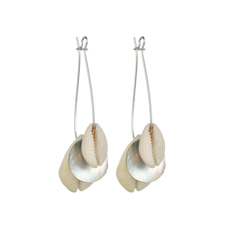 ZORCVENS New Fashion Creative Natural Shell Earrings for Women Boho Handmade Scallop Conch Drop Earrings Jewelry gifts