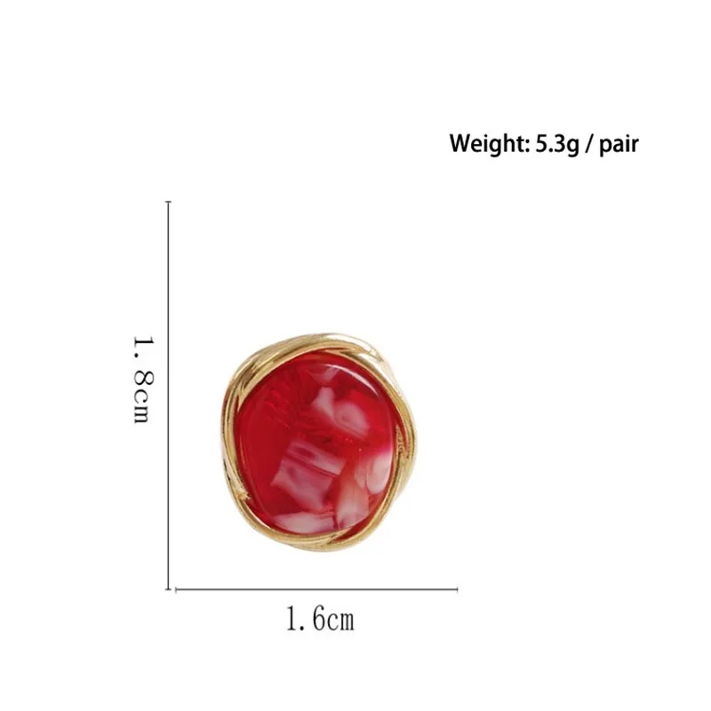 3*2018 Simple Court Retro Round Resin Stud Earrings Irregular Acrylic Pattern Jewelry Wedding Brincos Statement Sexy | Украшения и
