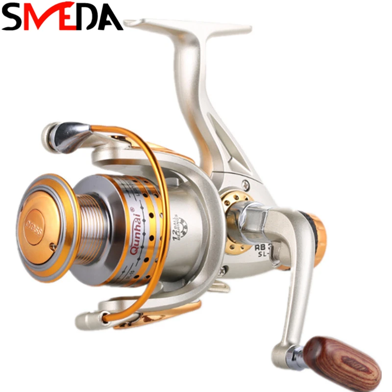 Рыболовная катушка металлическая Катушка 5 1: 1 карретилья De Pesca деревянная ручка