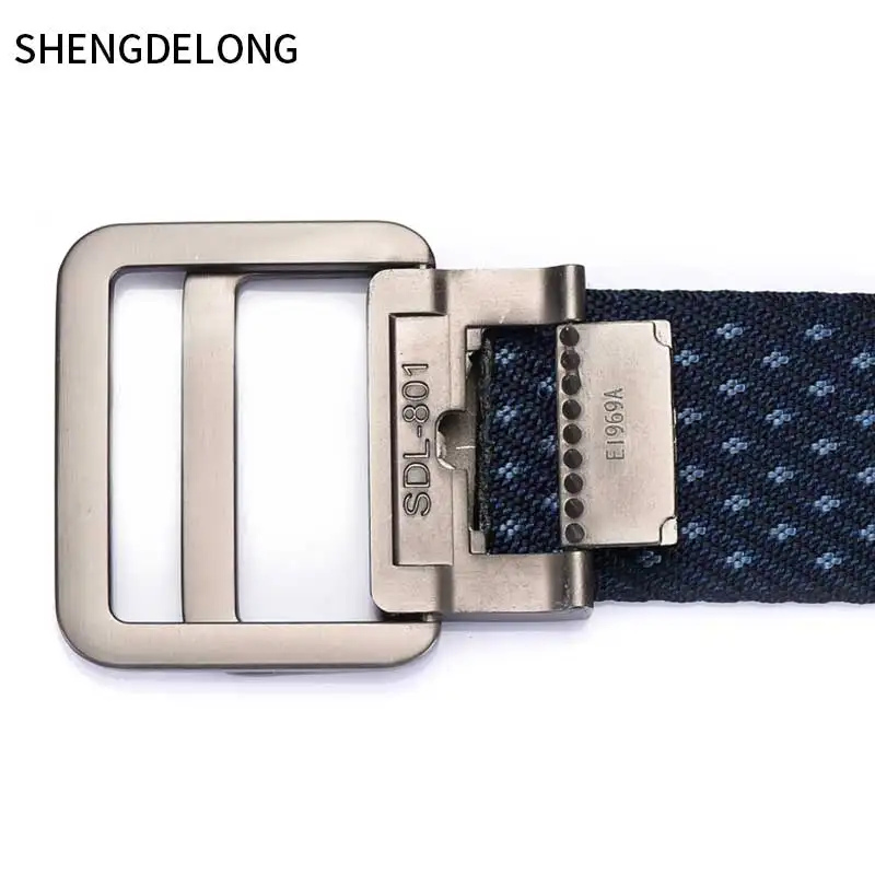 Double loop canvas belt men's outdoor sports leisure student youth nylon jeans trousers | Аксессуары для одежды