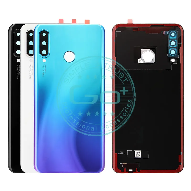 Для huawei P30 Lite Задняя крышка батареи+ камера Стекло Объектив 24MP nova 4e задняя крышка корпуса Замена двери Ремонт Запасные части
