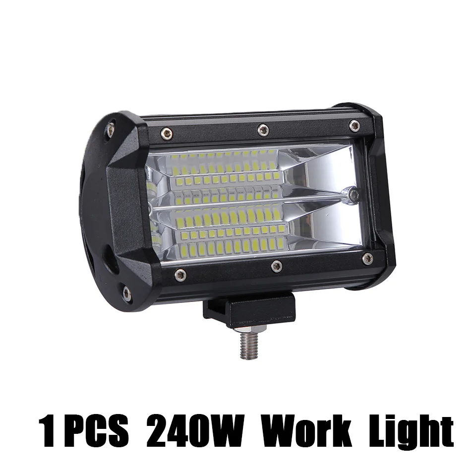 1pcs 240W Work Light Светодиодный рабочий светильник 4, 5, 7 дюймов, Светодиодный точечный светильник для внедорожников, автомобильный головной светильник, грузовик, трактор, лодка, прицеп, 4x4, внедорожник, ATV, светодиодный светильник для вождения - Цвет: 1pcs 240W Work Light