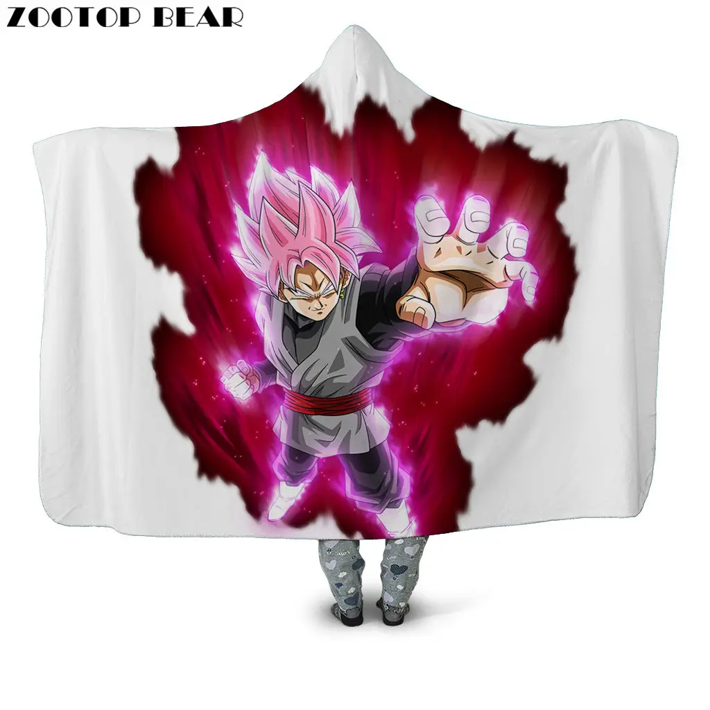 HB126T Супер Saiyan одеяло с капюшоном плюшевые пальто для взрослых мальчиков аниме 3D принт Dragon Ball модные домашние мягкие офисные одеяла носимые постельные принадлежности - Цвет: HB126T