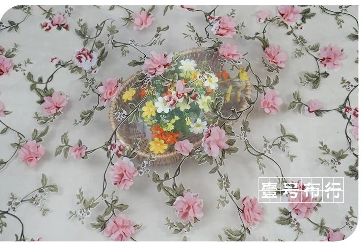 Новый 3D цветок сделай сам из шифона органзы кружевная ткань с принтом 130 см