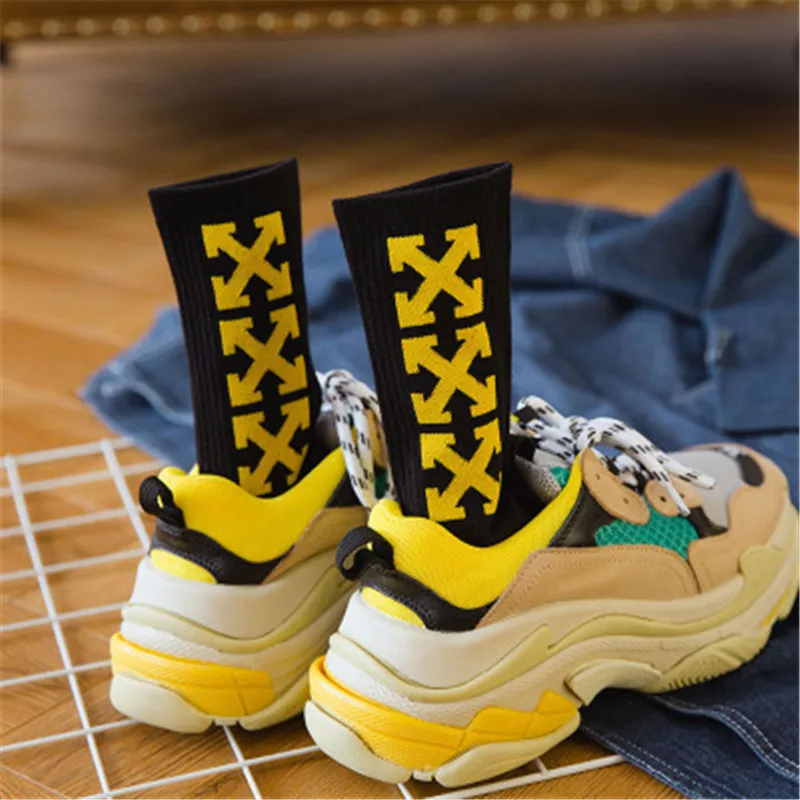 LISM/Новинка 1 упаковка 4 пары носков в стиле хип хоп с перекрещивающимися стрелками