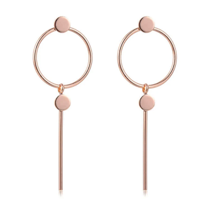 Корейские серьги ювелирные изделия темперамент простой ретро длинный круг ухо