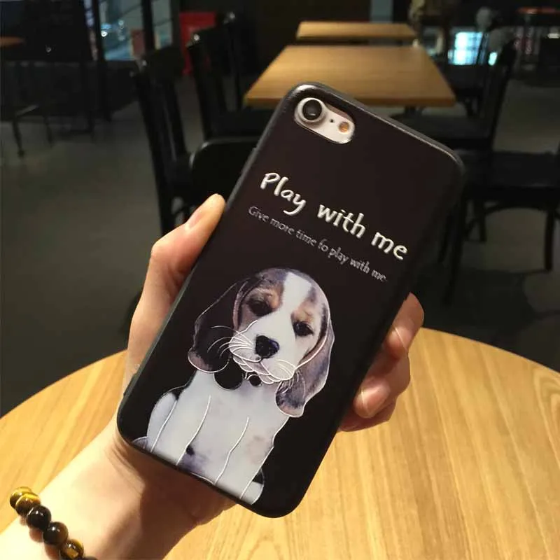 Мягкий чехол для iPhone X 6 S 7 8 Coque Прекрасный животных рисунком Телефон Защита