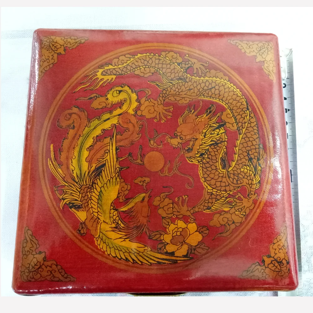 Китайский фэн-шуй старый компас с драконом деревянная коробка бесплатная