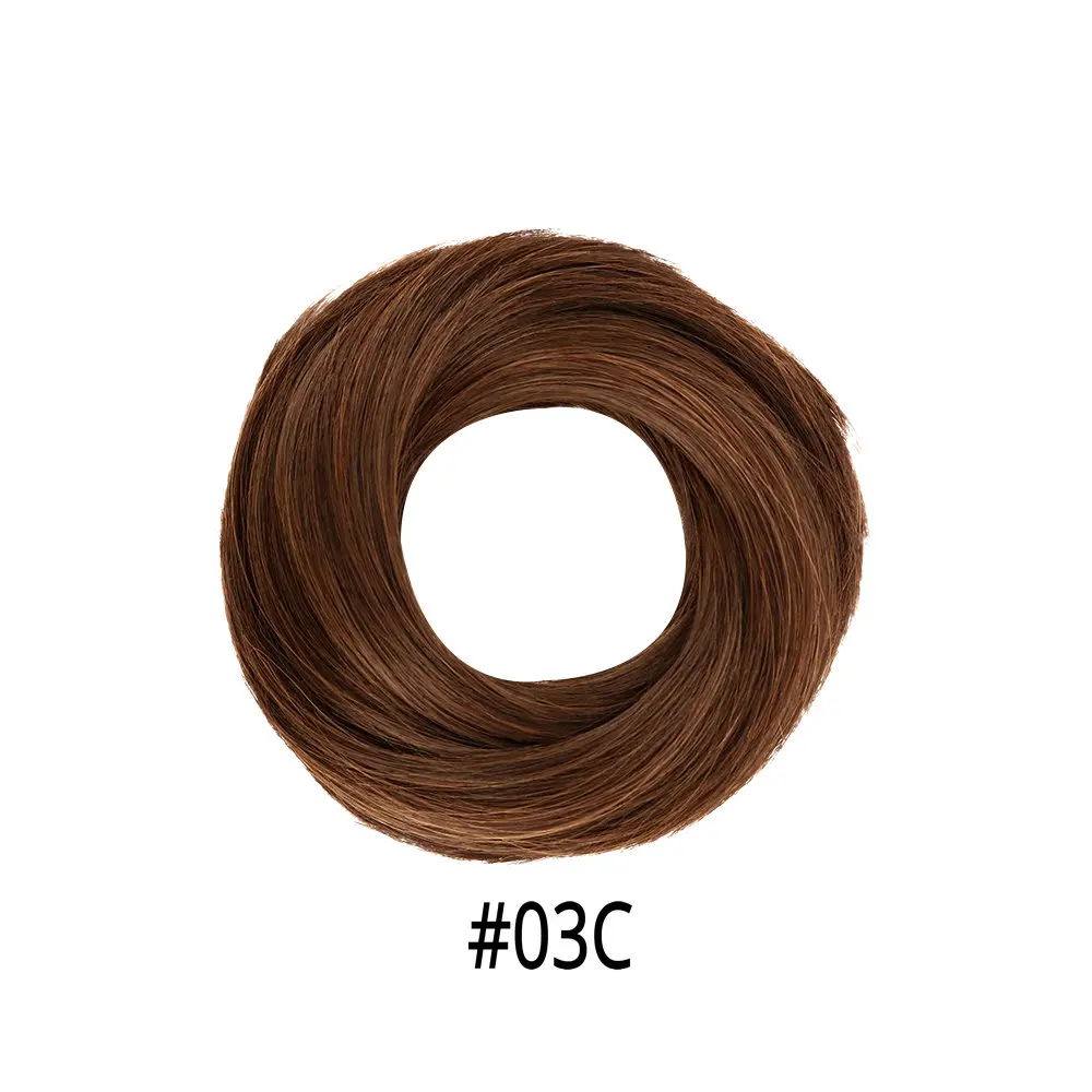 HPP003C Synthetic Straight Donut Chignon Hair Bun Hairpieces Extensions Black Brown Blonde Chignon Hair Bun Wig For Women Heat Resistant - Цвет: HPP003C
