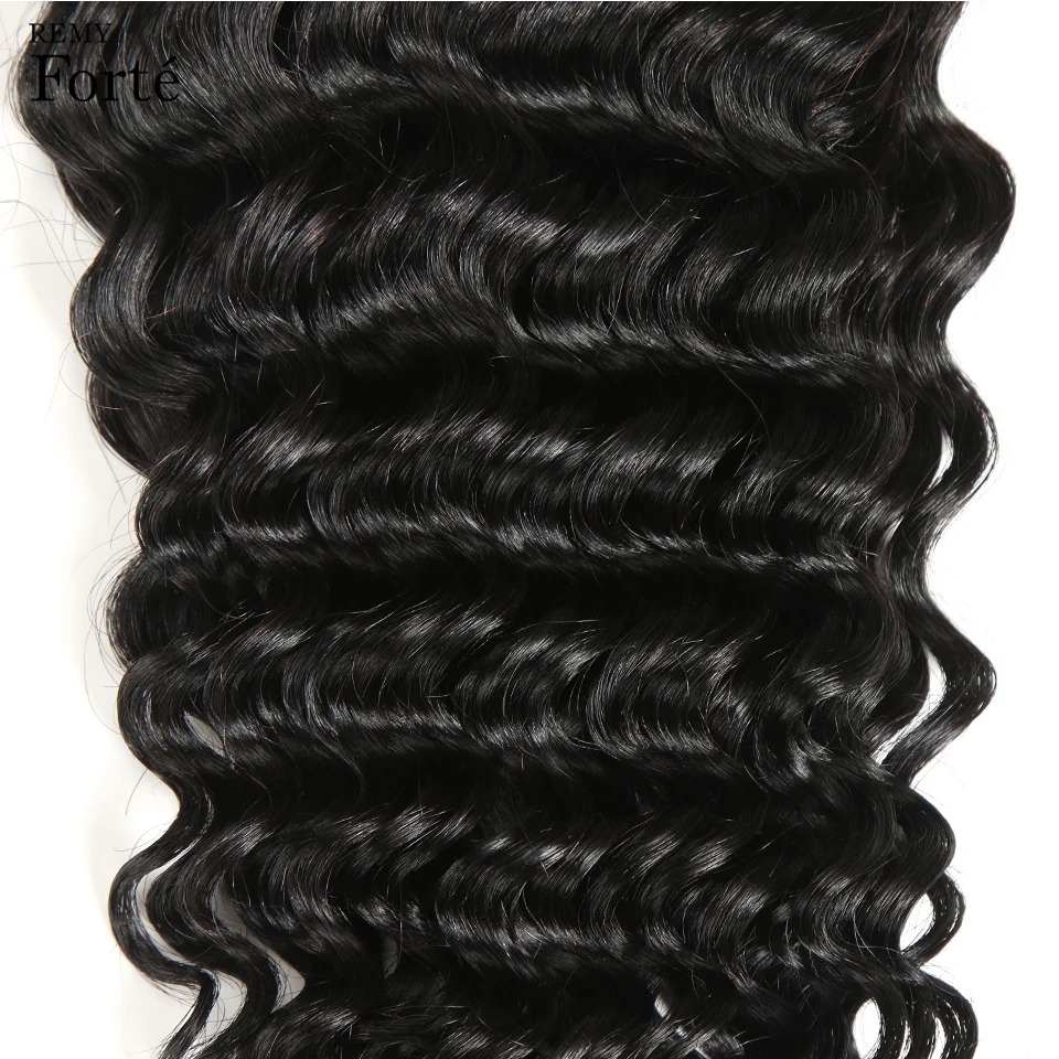 Remy Forte, глубокая волна, пряди, с застежкой, 8-30 дюймов, волосы Remy, бразильские вплетаемые пряди, 3/4, кудрявые пряди, с застежкой, быстро