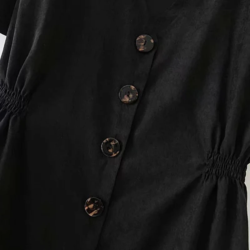 Платье женское с V-образным вырезом и коротким рукавом повседневное короткое