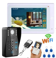 7 inch touch screen wifi video door phone passwordid cardremote control open lock access control system