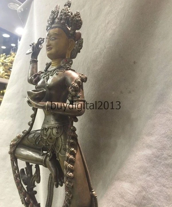 25 &quotТибетский буддистский храм чистое серебро драгоценный камень череп Vajrayogini