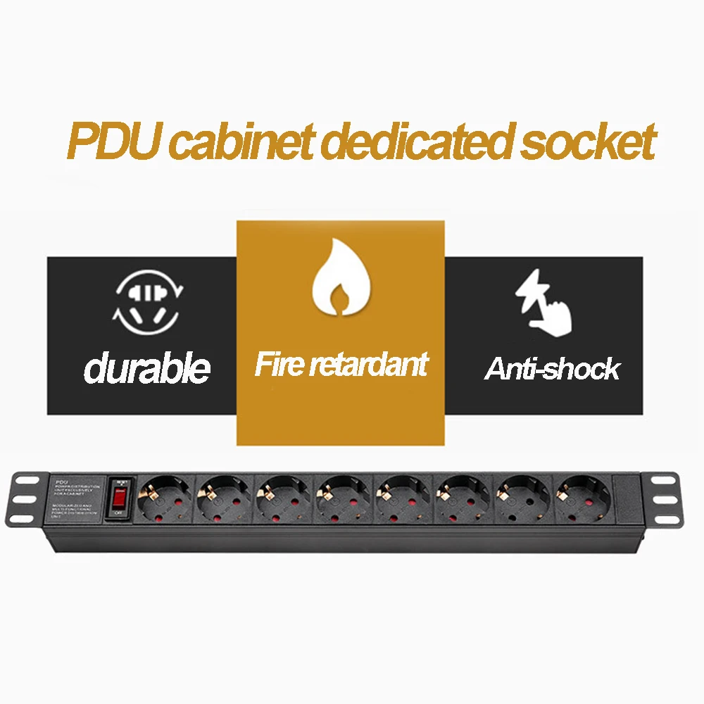 Блок питания PDU 1U/1.5U 19 дюймов 7/8 AC ЕС розетки с выключателем питания/Защита от перегрузки/индикатор светильник/AC Дисплей удлинитель