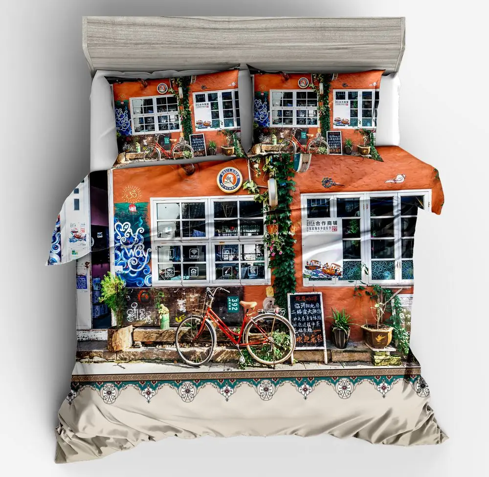 3d современный стгл строительный зимний Снежный дом Комплект постельного белья