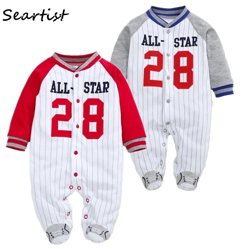 New Born Baby Clothing 3-12M Kids Footed Pajamas Baby Boys Girls Cotton Spring Roupas Cartoon Overall Baby Boutique Clothes  53G