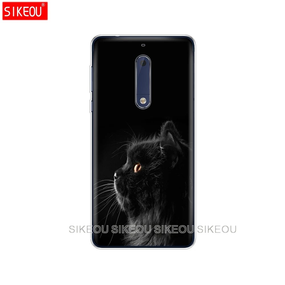Силиконовый чехол для телефона Nokia 5 3 6 7 PLUS 8 9 /Nokia 1 2 2018 черный кошачий глаз|Бамперы|