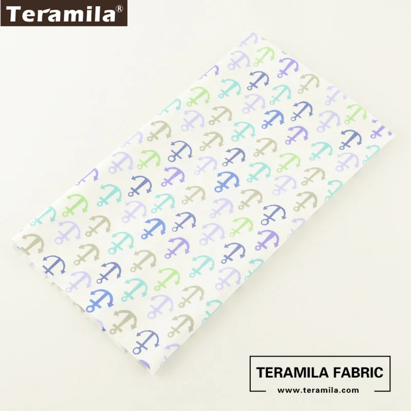 Хлопок Teramila ткань с принтом цветной морской якорь высокое качество твил