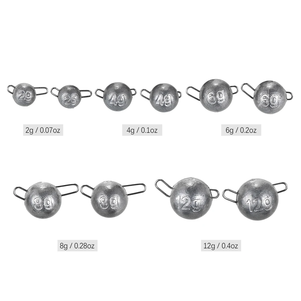 

10 pcs/lot 2g 3g 4g 5g 8g 10g 12g Jig Head Lead Weight Bullet Deep Water Lure Soft Lures Texas Fishing Tackle Accessories Pesca